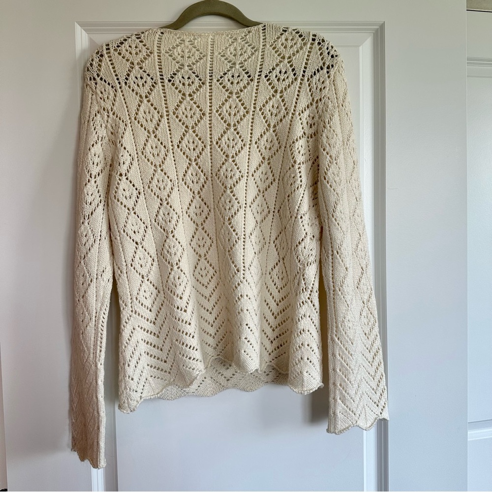 Stunning Vintage Knit Eyelet Scalloped Sweater - Picture 8 of 11